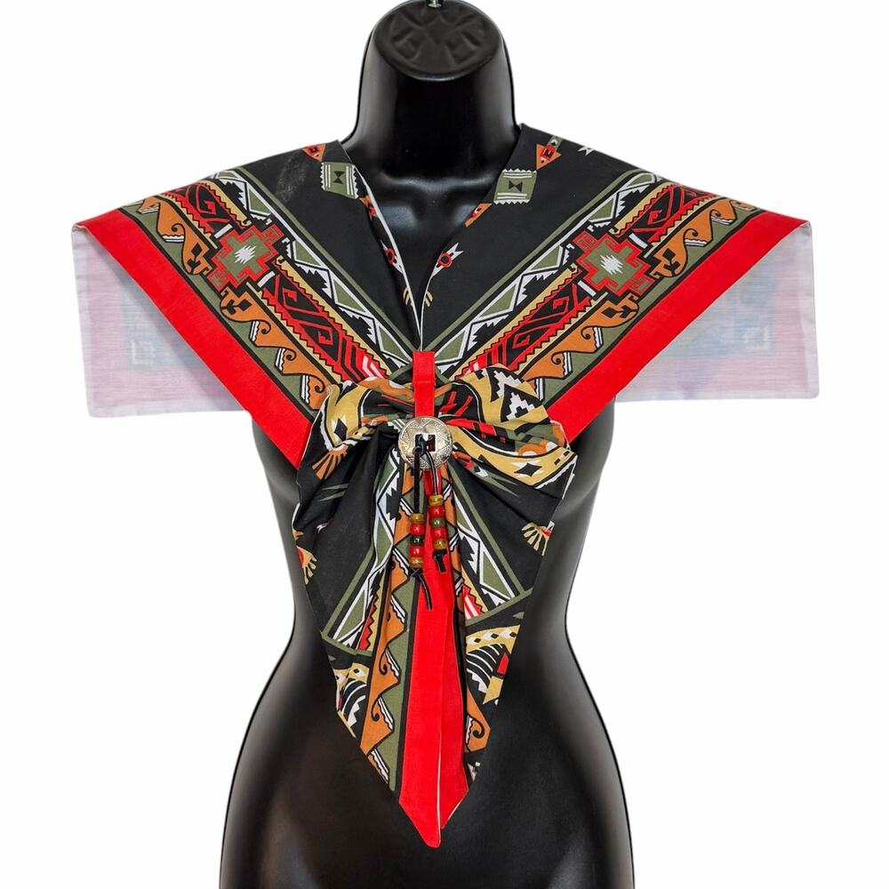 VTG 80s Southwest Creations by CJ Scarf Collar Square Dancing Concho Western